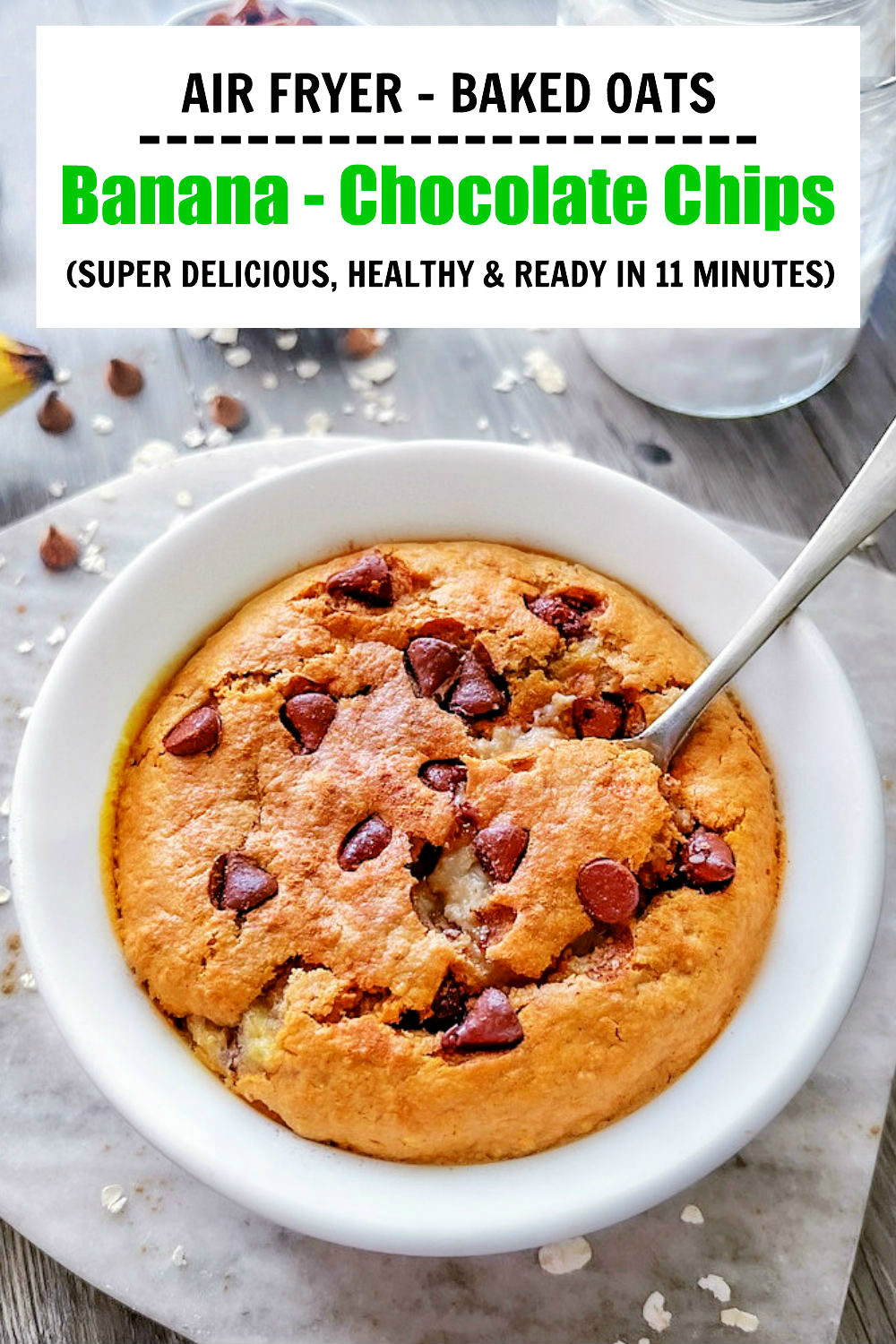 Air Fryer Baked Banana Chocolate Chip Oats Recipe - 32